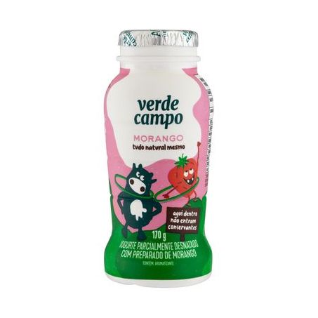 Iogurte verde campo kids morango 170g