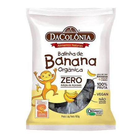 Bala de Banana Orgânica Saúde Da Terra Embalagem 100G
