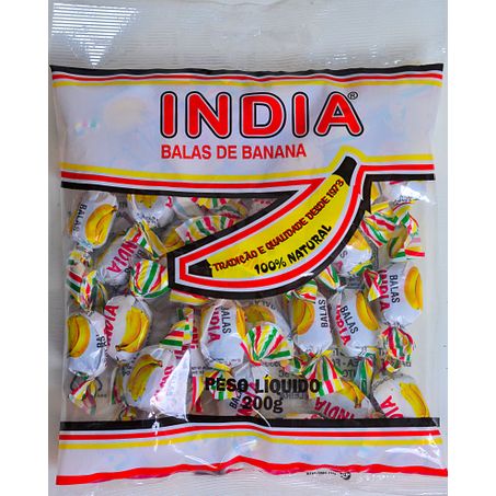Balas de banana india pacote 250g