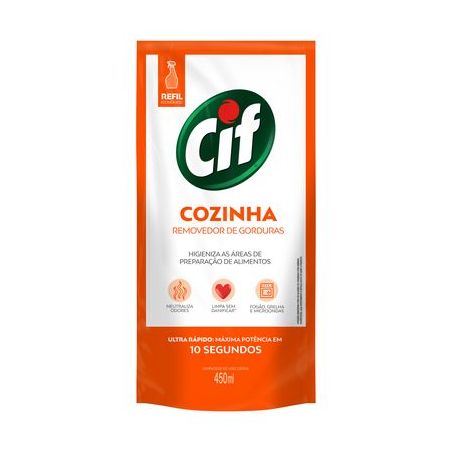 Limpador Removedor de Gordura Cozinha Cif Sch Refil 450ML
