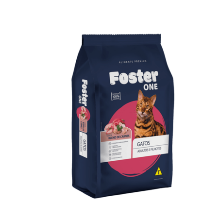 Racao gato blend one carne foster 1kg