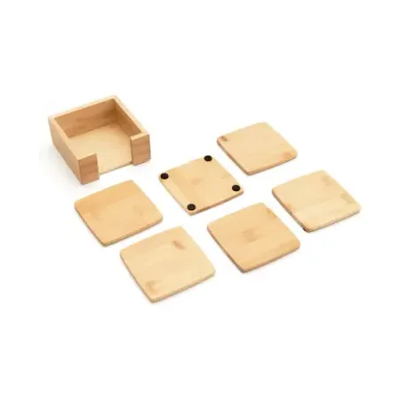 JOGO DE PORTA COPOS OIKOS QUADRADO BAMBU 6UN (100286) 360-2