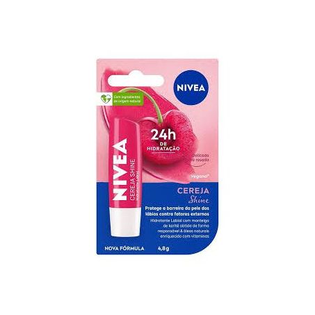Hidratante labial nivea cereja shine 4.8g