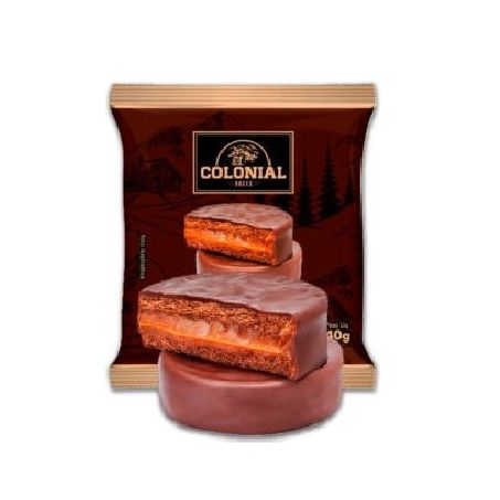 Alfajor colonial doce de leite com cobertura de chocolate meio amargo 40g