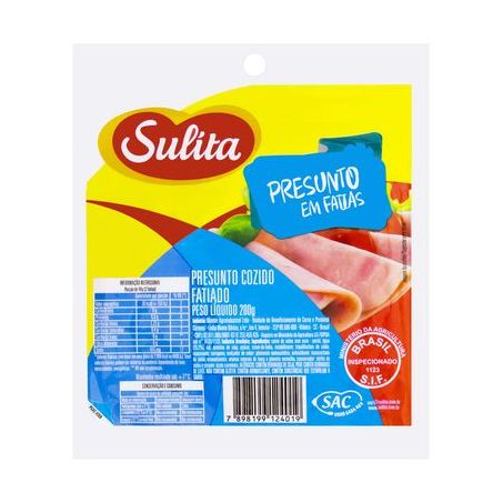 Presunto cozido fatiado sulita 200g