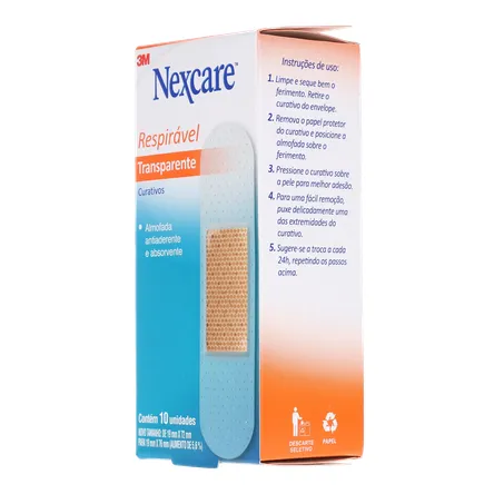 Curativo nexcare transparente respirável caixa c-10unid 360-5