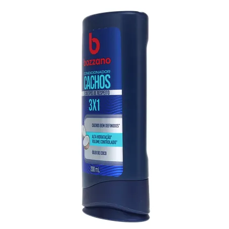 Condicionador Cachos Bozzano Óleo de Coco 3x1 Frasco 200ml 360-5