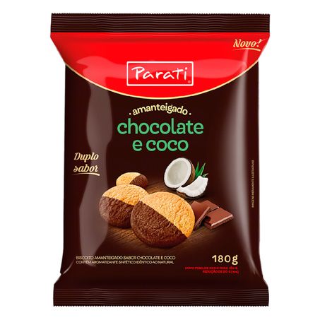 Biscoito amanteigado chocolate e coco parati