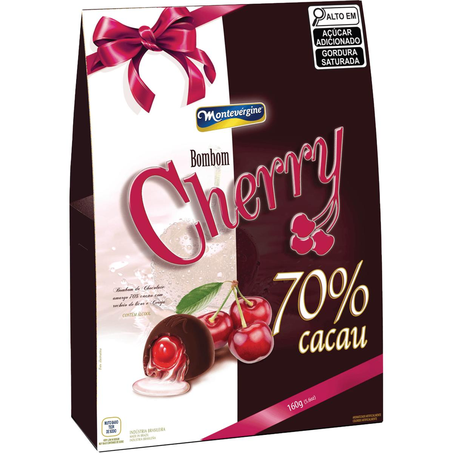 Bombom Montevérgine 160g - 70% Cacau - Cereja