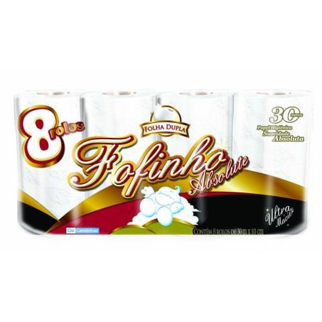 Papel higienico fofinho folha dupla absolut 8x30m neutro