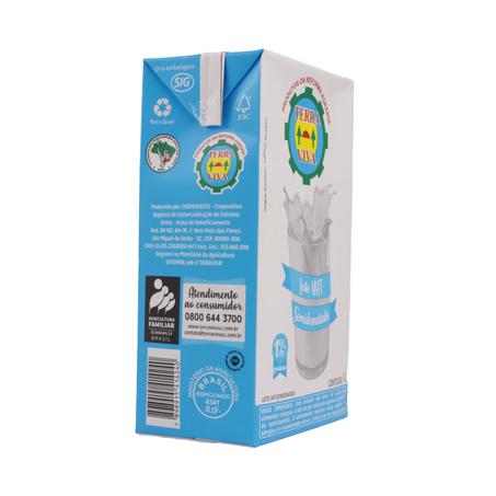 LEITE LONGA VIDA TERRA VIVA SEMIDESNATADO 1L 360-50