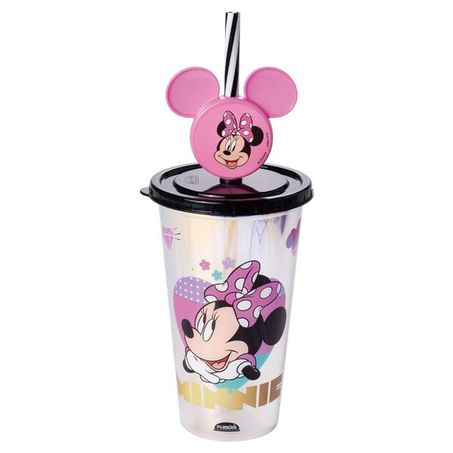 COPO PLASUTIL REFRI FURTA COR COM PINGENTE MINNIE RS 500M