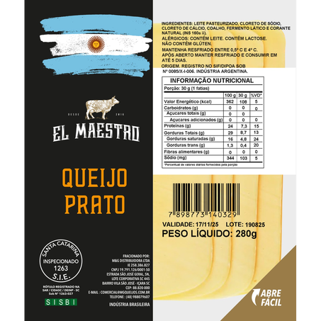 Queijo Prato El Maestro 280G