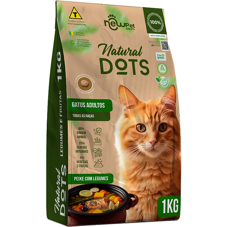 Ração para Gatos Natural Dots 1Kg - Adulto