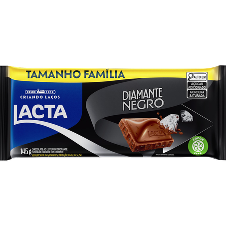 Chocolate lacta diamante negro 165 g