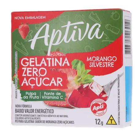 Gelatina Apti Zero Morango Embalagem 12G 360-2