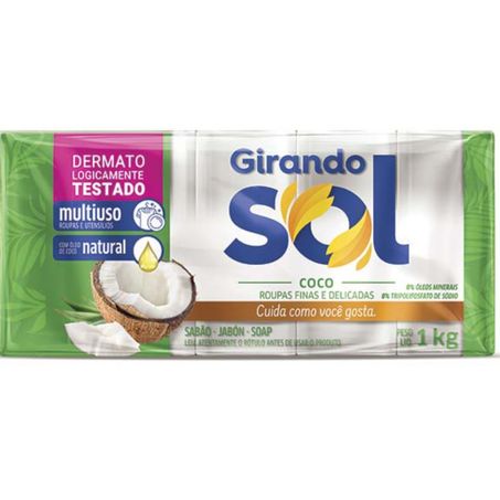 Sabao barra girando sol conjunto 5x200g coco