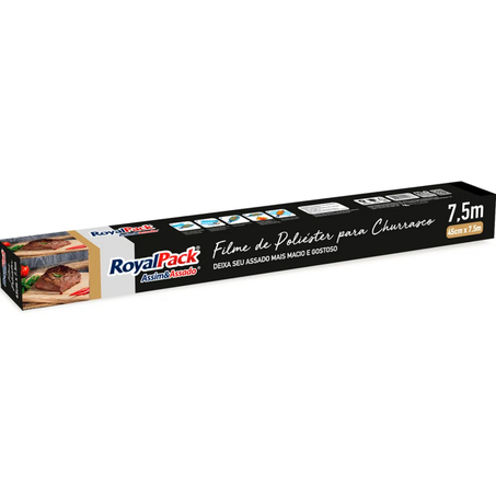 Filme poliester para churrasco royalpack 45cmx5mt