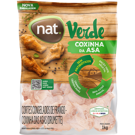 Coxinha asa nat verde iqf 1kg