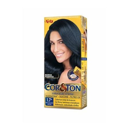 Kit tintura preto azul cor&ton 1.7