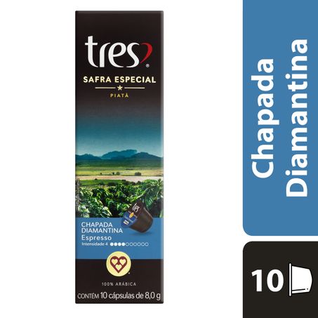 CAFÉ EM CÁPSULA TORRADO E MOÍDO ESPRESSO CHAPADA DIAMANTINA TRES SAFRA ESPECIAL