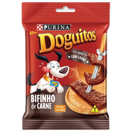 Racao petiscos caes doguitos bifinho carne 65g
