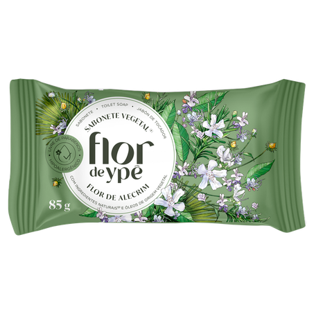 Sabonete Flor De Ypê Em Barra Vegetal Flor De Alegrim 85g 
 