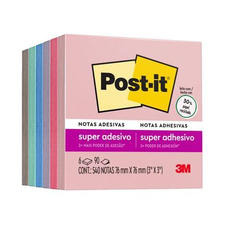 Esc bloco recado post it colecao p/viajar 76x76mm 90f
