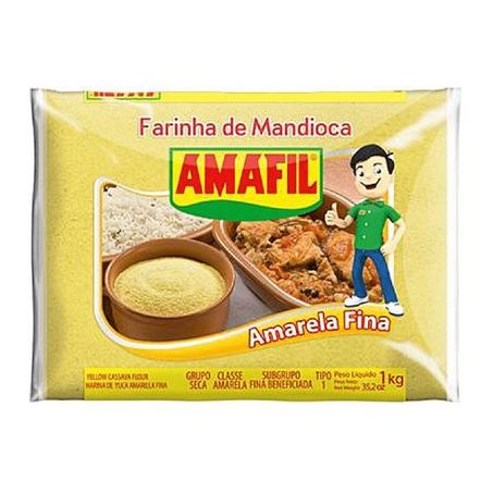 FARINHA MANDIOCA AMARELA FINA AMAFIL P18 1KG