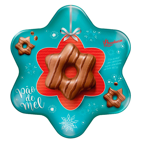 Pão De Mel Bauducco Natal Estrela Lata 150G