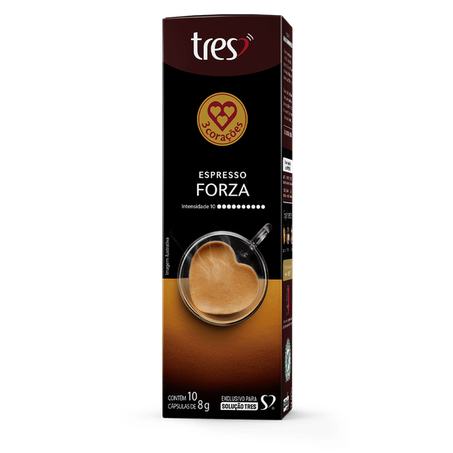 Capsula cafe 3 coracoes espresso forza 80g.