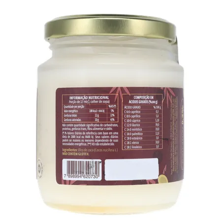 Óleo de Coco Santo Óleo Extra Virgem  Pote de Vidro 200ml 360-24