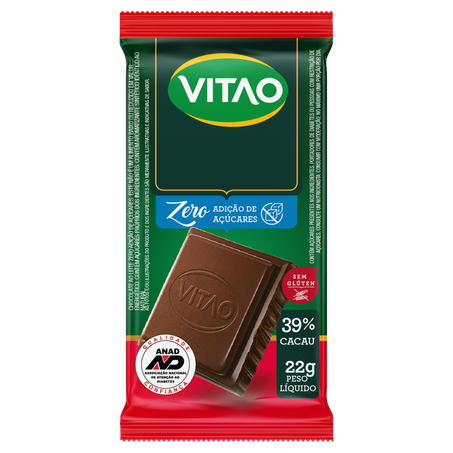 Chocolate vitao 39 cacau ao leite zero a