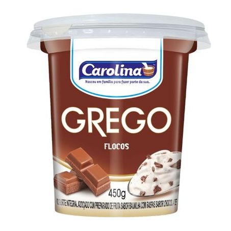 Iogurte Carolina Grego Flocos 450g 
