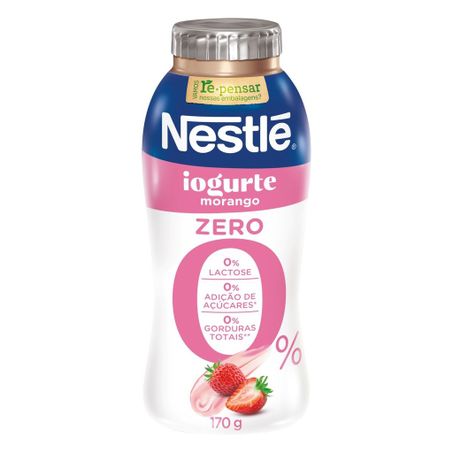 IOGURTE NESTLÉ MORANGO ZERO GARRAFA 170G