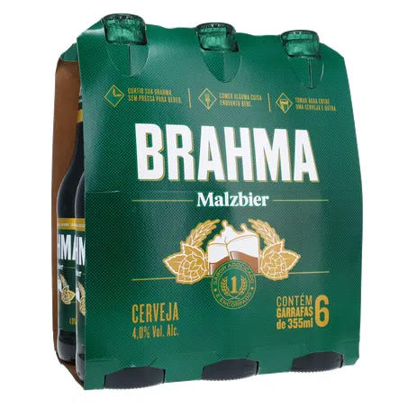 Cerveja Brahma Malzbier Long Neck 355ml C/6 360-34