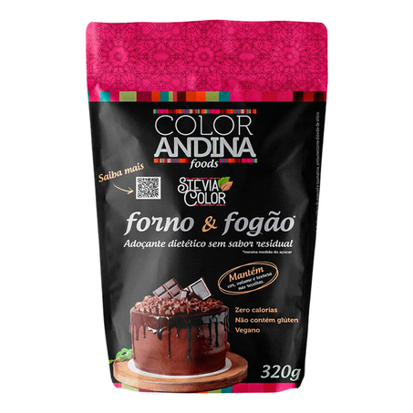 ADOÇANTE STEVIA COLOR FORNO E FOGÃO 320G COLOR ANDINA FOODS