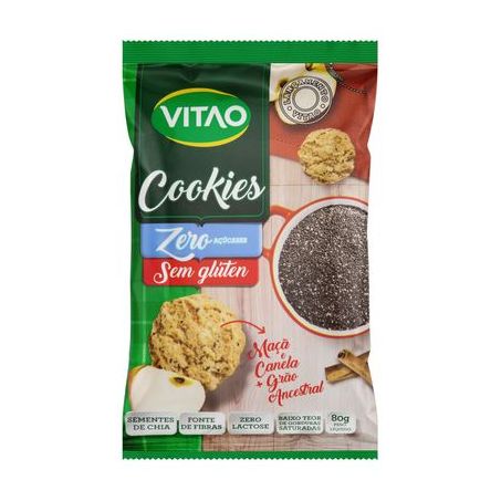 COOKIES S/GLUTEN  ZERO ACUCAR MACA E CANELA 80G