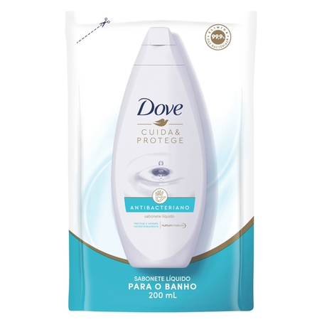 Sabonete Líquido Dove Cuida e Protege Antibacteriano Refil 200Ml