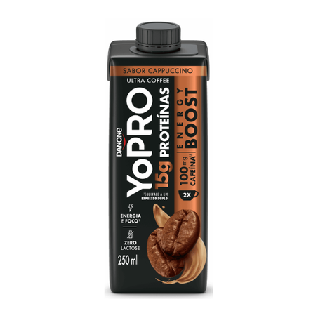 Bebida Láctea Yopro Energy 15g Proteínas Cappucino 250ml