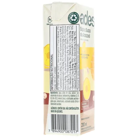 Bebida Base Soja Ades Abacaxi 200ml 360-29