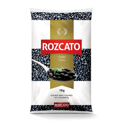 Feijão Rozcato Preto T1 Pacote 1Kg