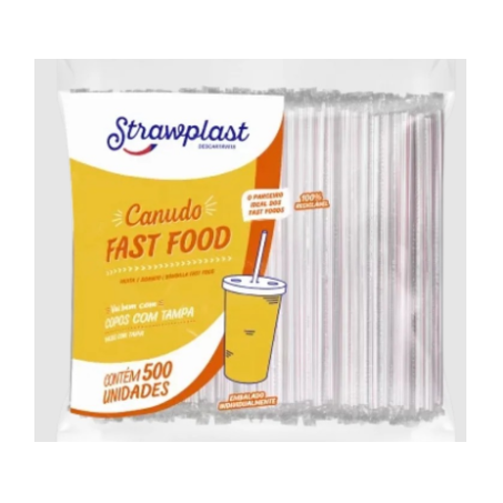 CANUDO PLÁSTICO FASTFOOD STRAWPLAST C/500