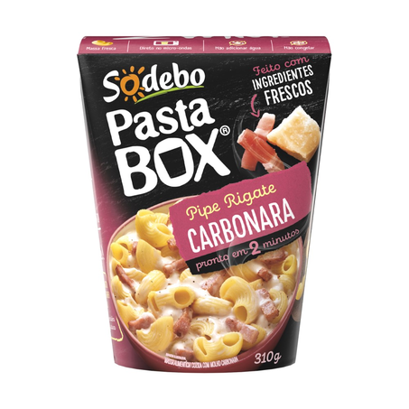 Massa Sodebo Penne com Molho Carbonara Caixa 310G