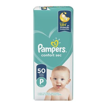Fralda Pampers Total Conf Mega P Comds 50UN