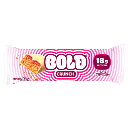 Barra de Proteína Morango & Chantilly Bold Crunch Pacote 60g