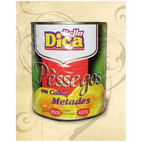 Pessego calda bella dica 450g metades