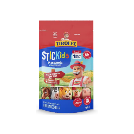 Queijo Mussarela Tirolez Stick Kids 160g