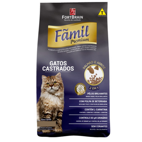RAÇÃO FAMIL PREMIUM GATOS CASTRADOS 1KG