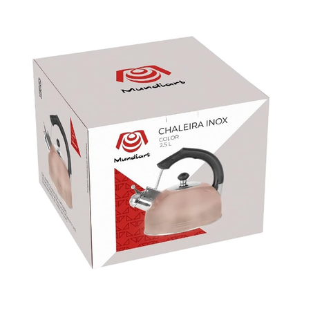 CHALEIRA GZT 2,5L INOX VERMELHA REF.BD0007